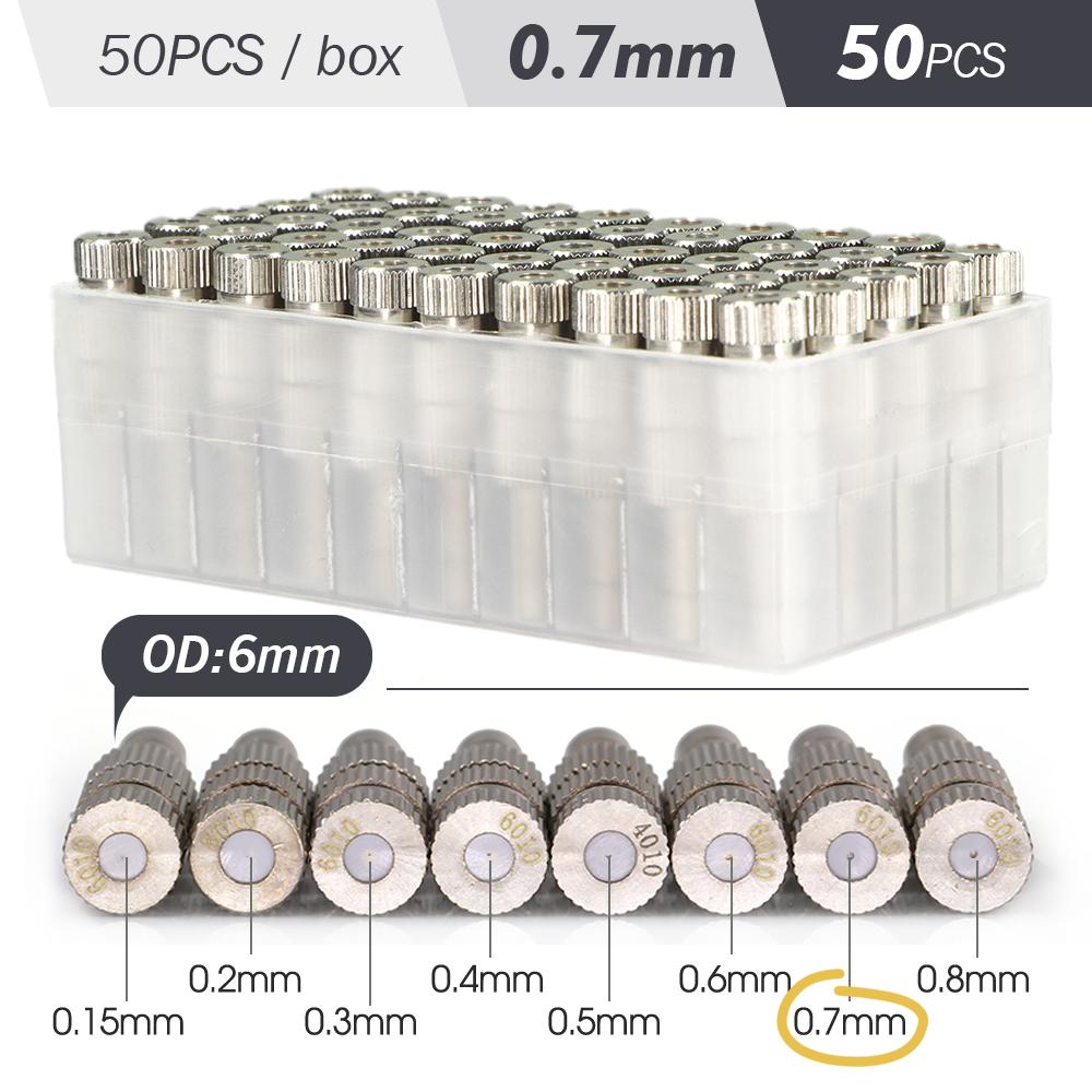 1box/50pcs 0.15-0.8mm Low-pressure Misting Nozzles Built-in Filter Fine Atomization Sprayer Quick Push Garden Irrigation Cooling