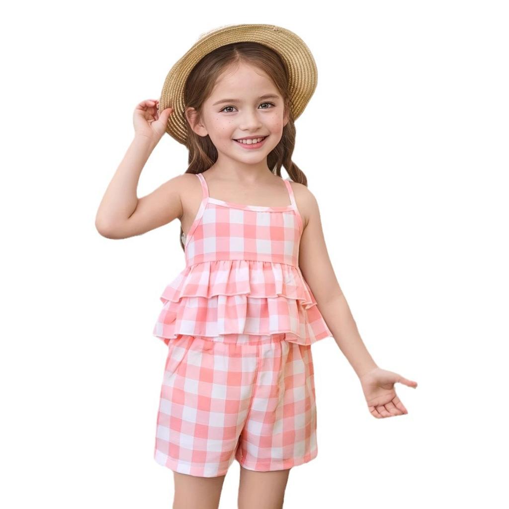 Dívčí potištěný módní ležérní oblek Letní dětský ležérní oblek