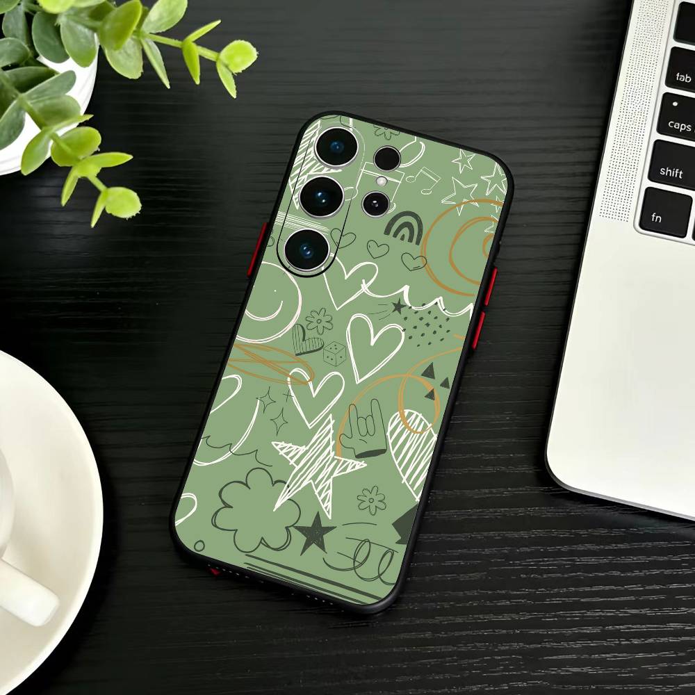 Y2k INS Graffiti Phone Case For Samsung S26,S25,S24,S23,S22,S21,S20,Plus,Fe,Lite,Others Black Cover