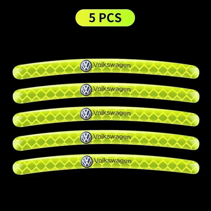 

For VW Hot 2025 New Car Wheel Hub Reflective Stripes Door Safety Opening Warning Sticker For Volkswagen Golf 4 Motion CADDY Beet