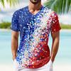 Summer Men's Popular T-shirt Printed V-neck Short Sleeved T-shirts