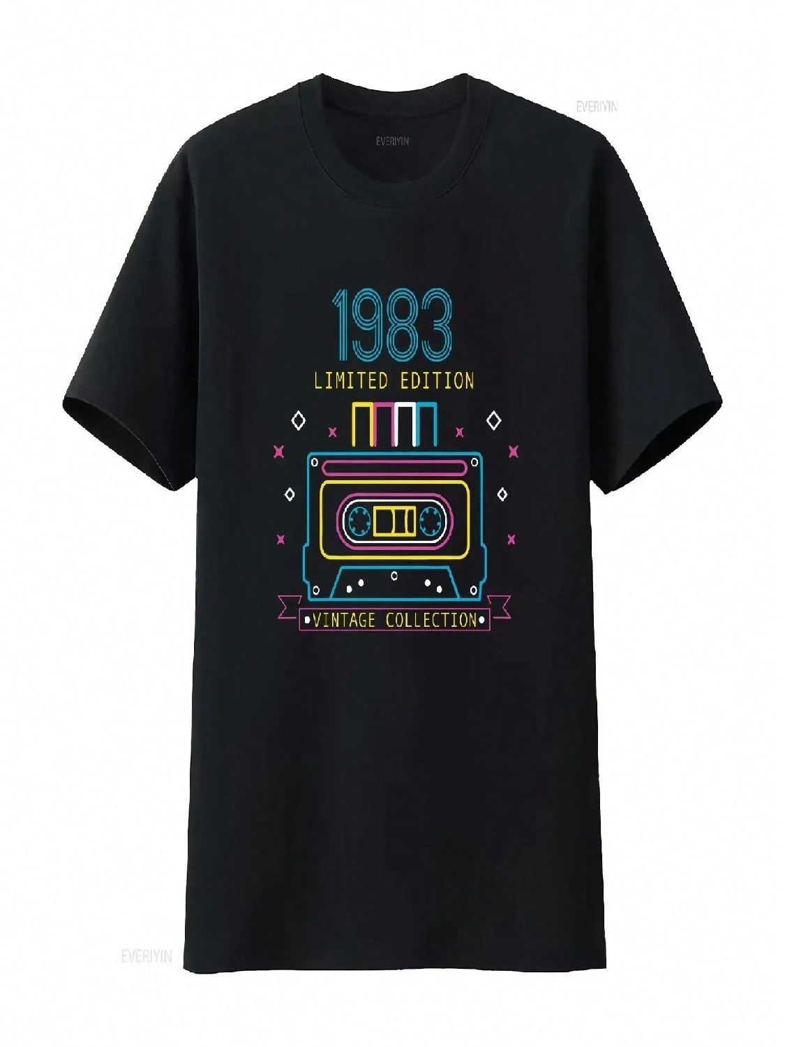 T Shirt Birthday 40 Years Design Vintage Men And Women Bio Humor Limited Edition Retro Cassette Vintage Washed Breathable S разноцветный