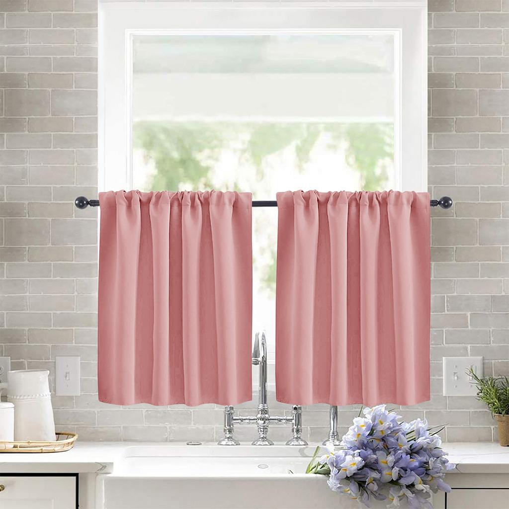 1 Place Bohemian-Style Thickened Short Curtain Rod PocketThermal Insulated Room Darkening Curtains Form Living Room, Bedroom, Study, Car, Kitchen