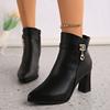 Fashion Fashion High Heel Short Boots 2025 New Non-Slip Cotton Shoes Cotton Boots