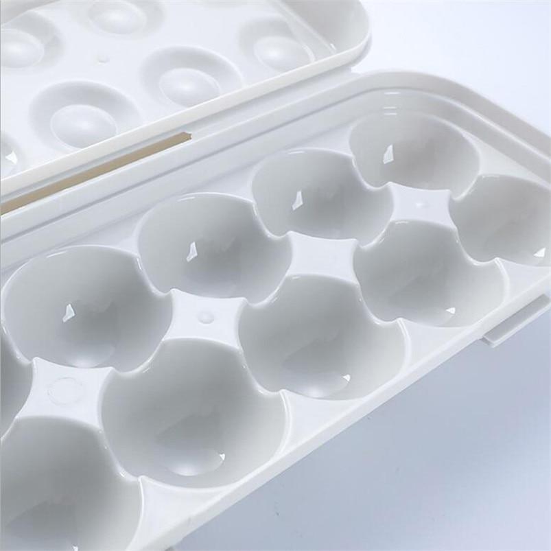 Portable Egg Storage Box Container 1PC 12 Grids PP Kitchen With Lid Compartments