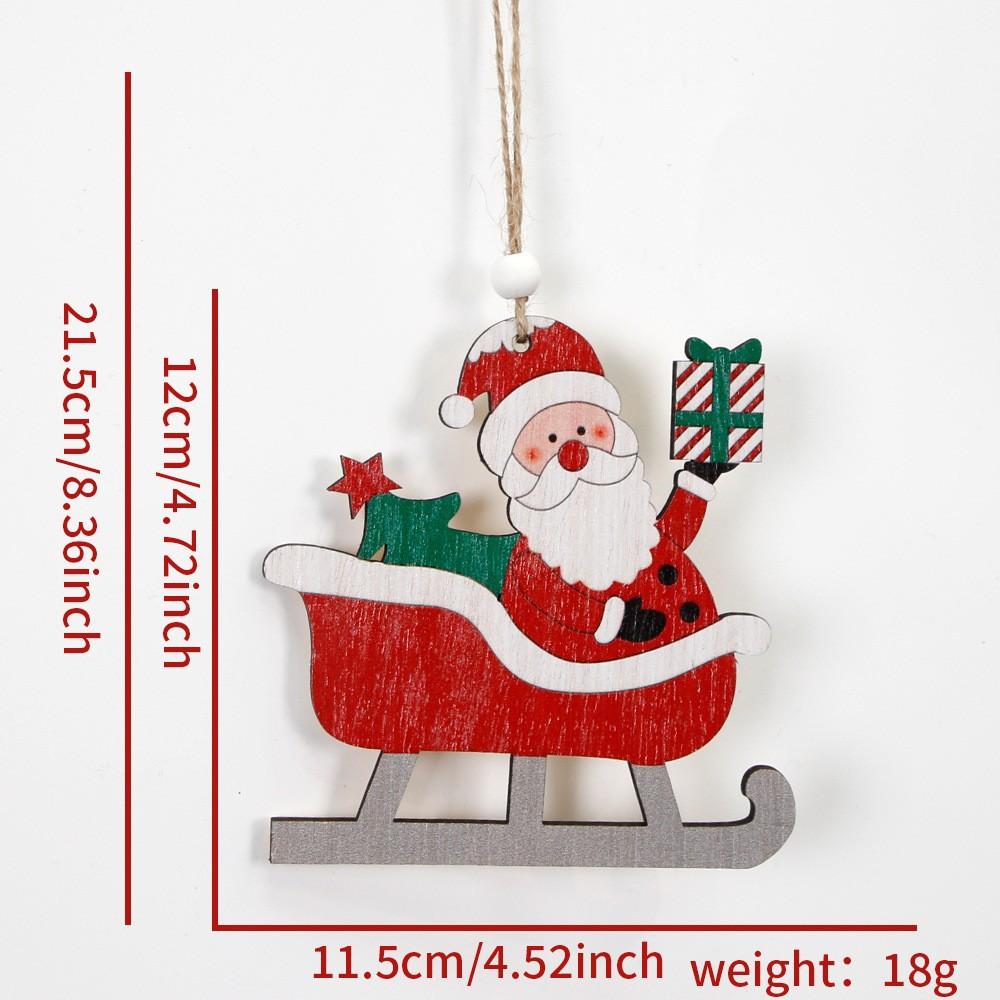 Santa Claus Riding Bicycles Sleds Christmas Wooden Decorations Christmas Tree Hanging Ornaments 2026 New Year Gift