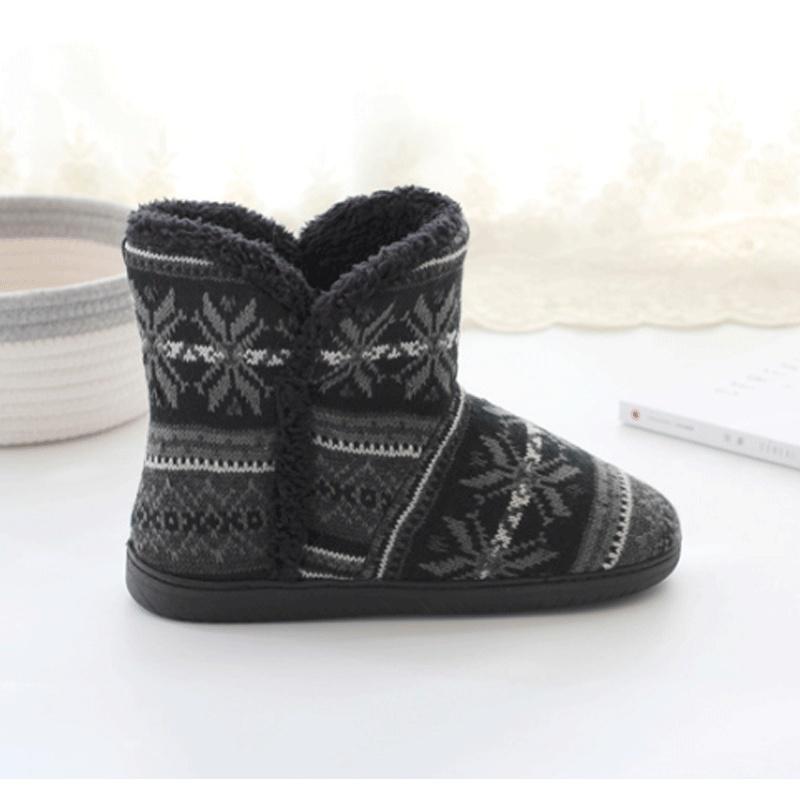 Pantofle Kozačky Dámské Zimní Teplé Plyšové a Pletené Domácí Pantofle Vnitřní Venkovní Sněhové Boty