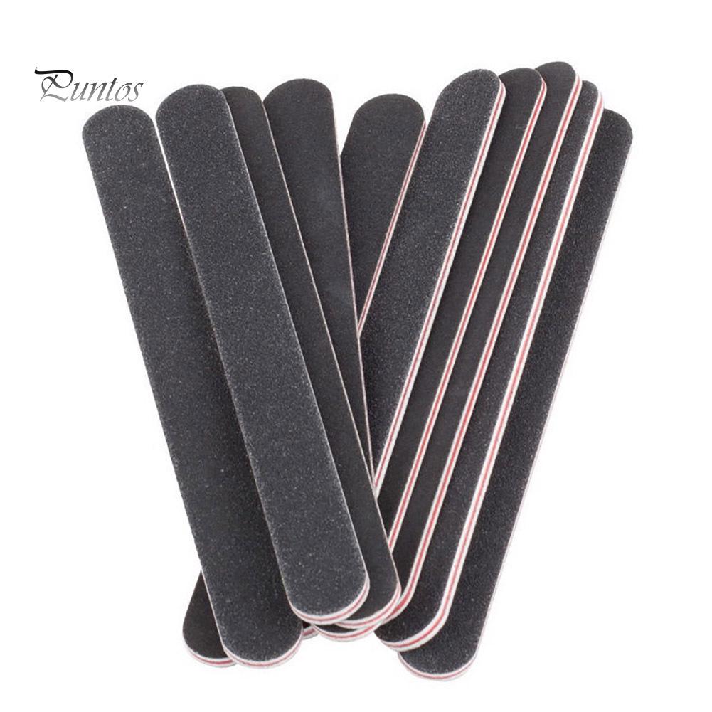 Puntos Nail Art Manicure Tool 10Pcs Nail Files Sanding 100/180 Round Grit for Tips