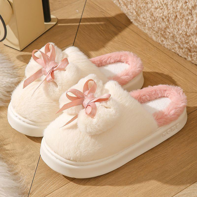 Winter Cotton Slippers Women's Autumn and Winter Warm Non-slip Home Wear Princess Wind Cotton Slippers