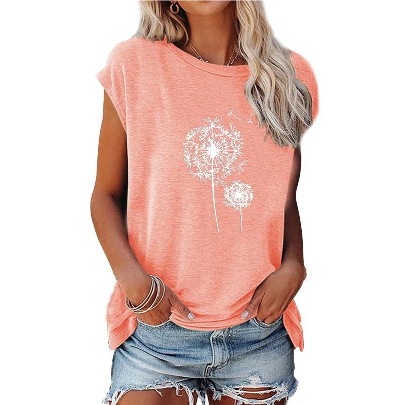 JPNTKY Women's Fashion Casual Sleeveless O-Neck Blouses & Shirts