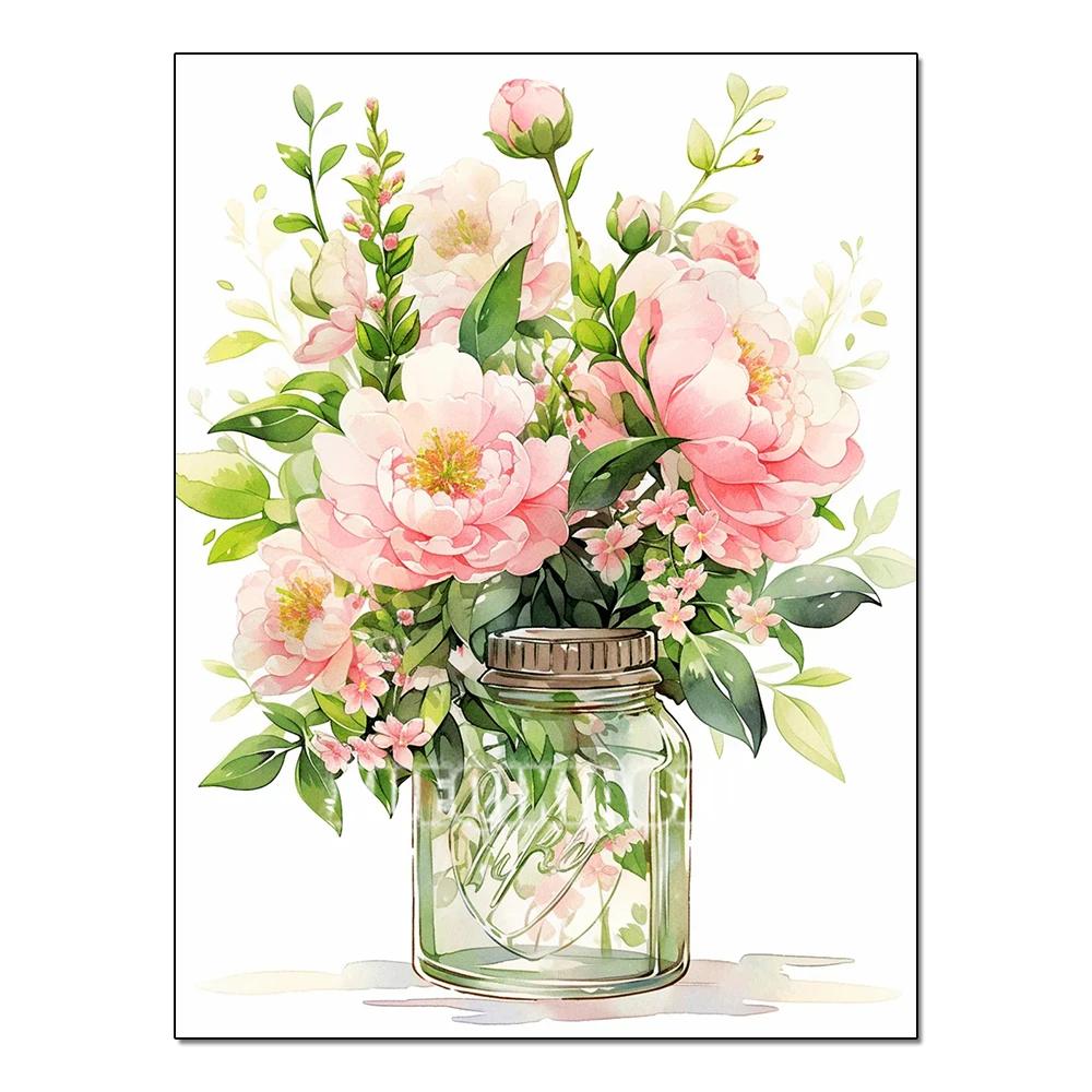 Full Flower Series Diamond Painting Tulip Daisy Diamond Mosaic Embroidery Art Watercolor Picture Handmade Home Decoration Diy