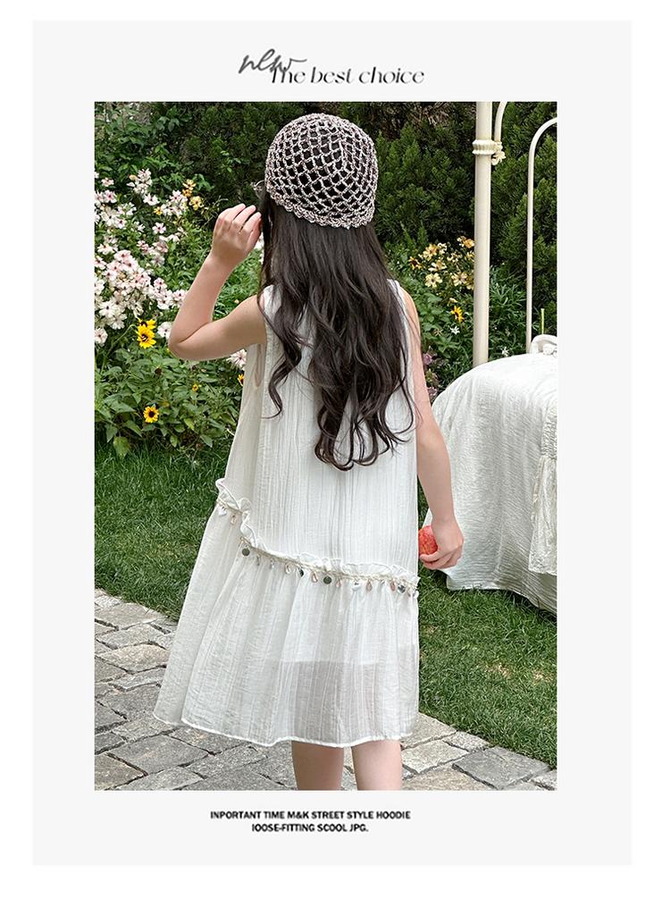 Girls' Summer Dress 2026 New Style Little Girls' Summer Princess Dress Big Children's Sleeveless Beach Dress Children's Dress