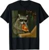 Lustiges Waschbär isst Pizza Tier Meme T-Shirt