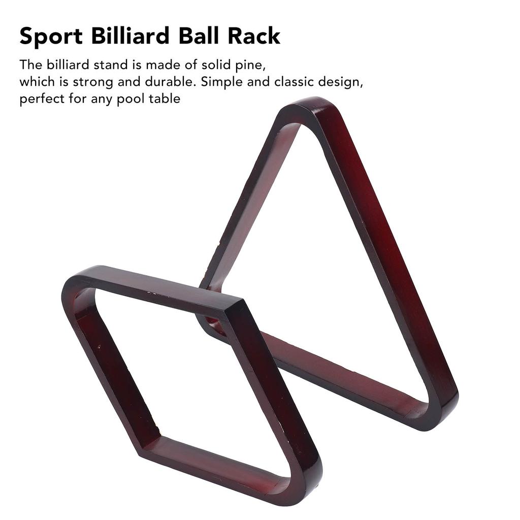 Billiard Ball Rack Set 9 Ball Stand Triangle Ball Rack Set for 5.72cm American Style Large Billiards Wine Red