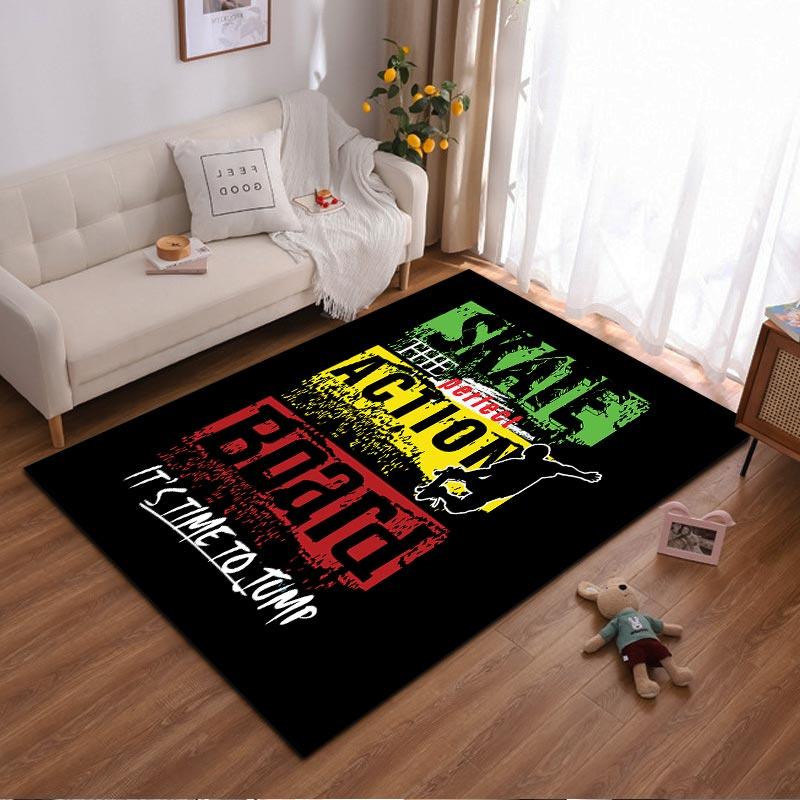 

Skateboard Themed Carpet with Bold Text Action Board Style Suitable for use as an anti-slip for living room bedroom sofas 40x60cm( 15x23in )