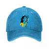 Vibrant Feminine Pop Portrait Bloom  New Vintage Washed Cotton Baseball Cap Sun Hats