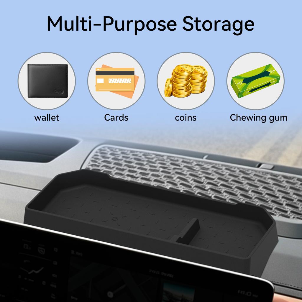 LUCKEASY for Kia Telluride 2027+ (2nd Gen) Car Dashboard Storage Tray Display Screen Rear Storage Box Silicone Car Accessories