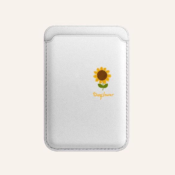 Sunflower MagSafe Leather Card Holder & Compatible iPhone Case