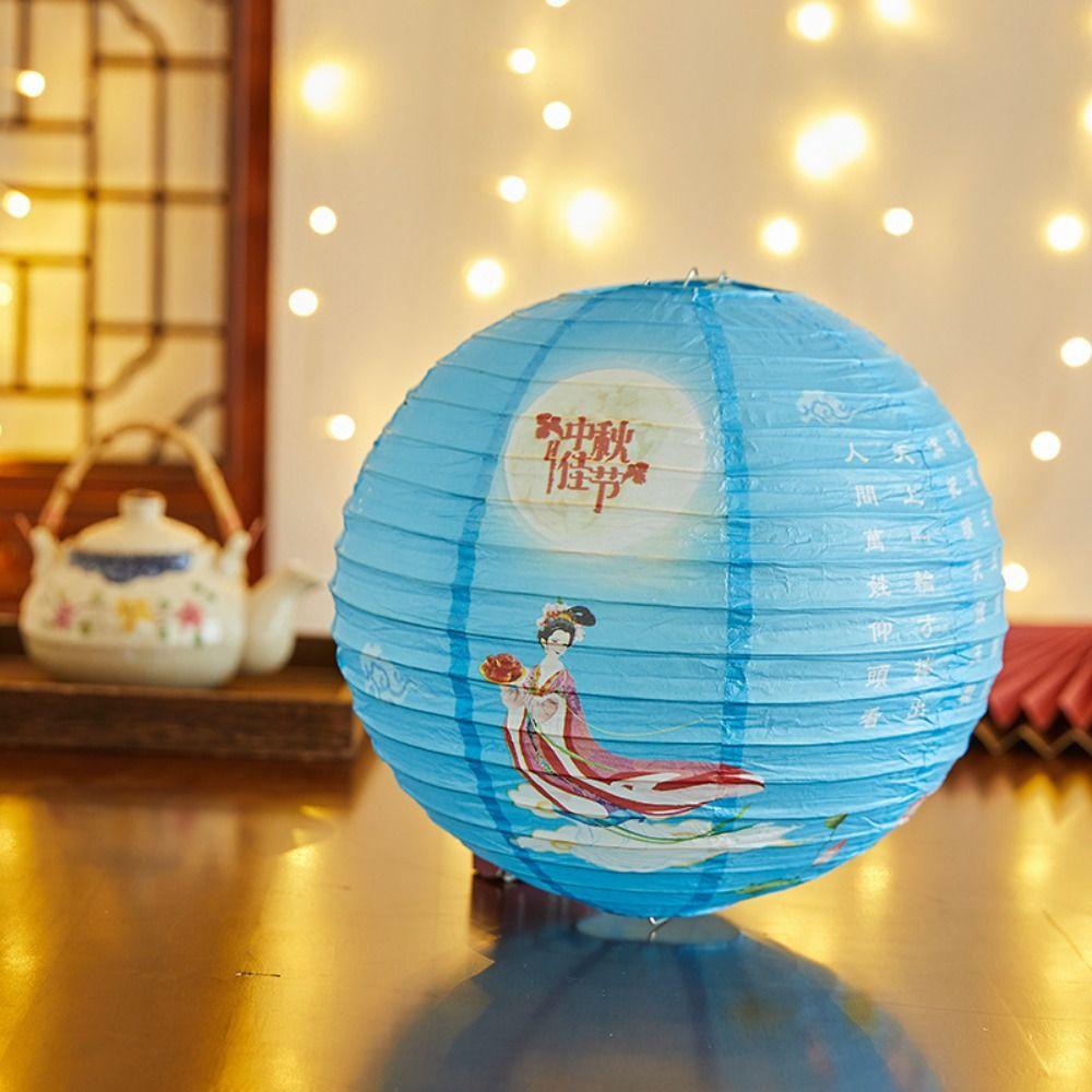 Bamboo Paper Festival Lantern Flower Letter Printed Paper Lantern Chinese Lantern Dance Props