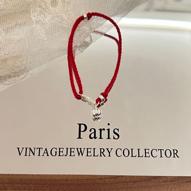 

Everything Is Not South S925 Sterling Silver Bracelet Red Rope Lucky Couple Carrying Strap Men and Women s Natal Year Niche Style Gift Burgundy
