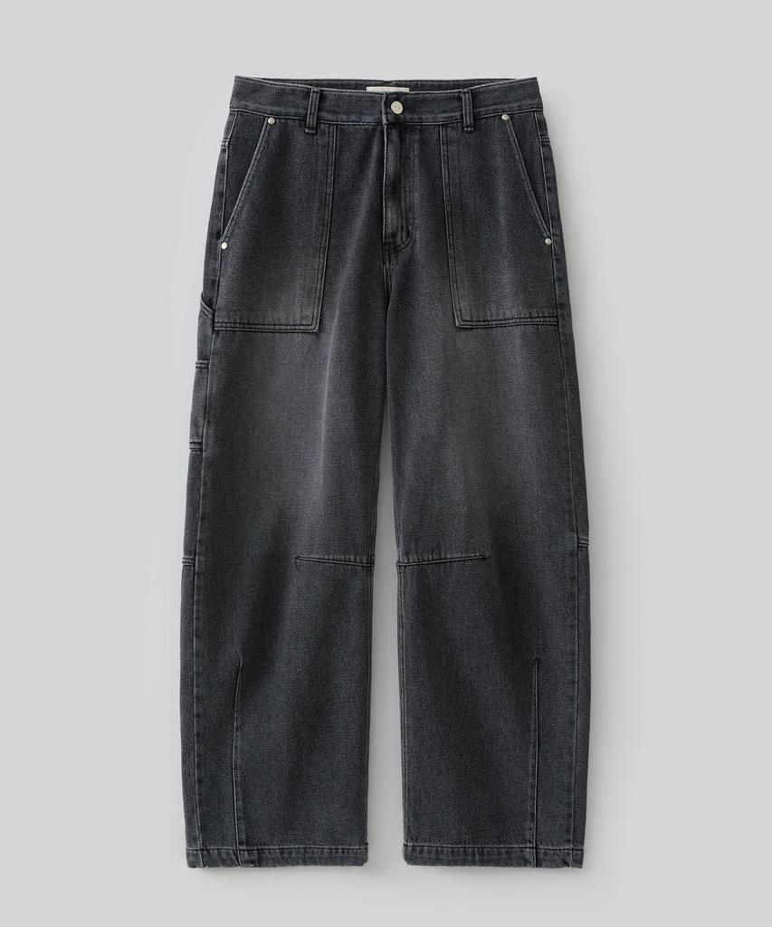 FABREGAT Fatigue Curved Denim Pants (Washed Black)