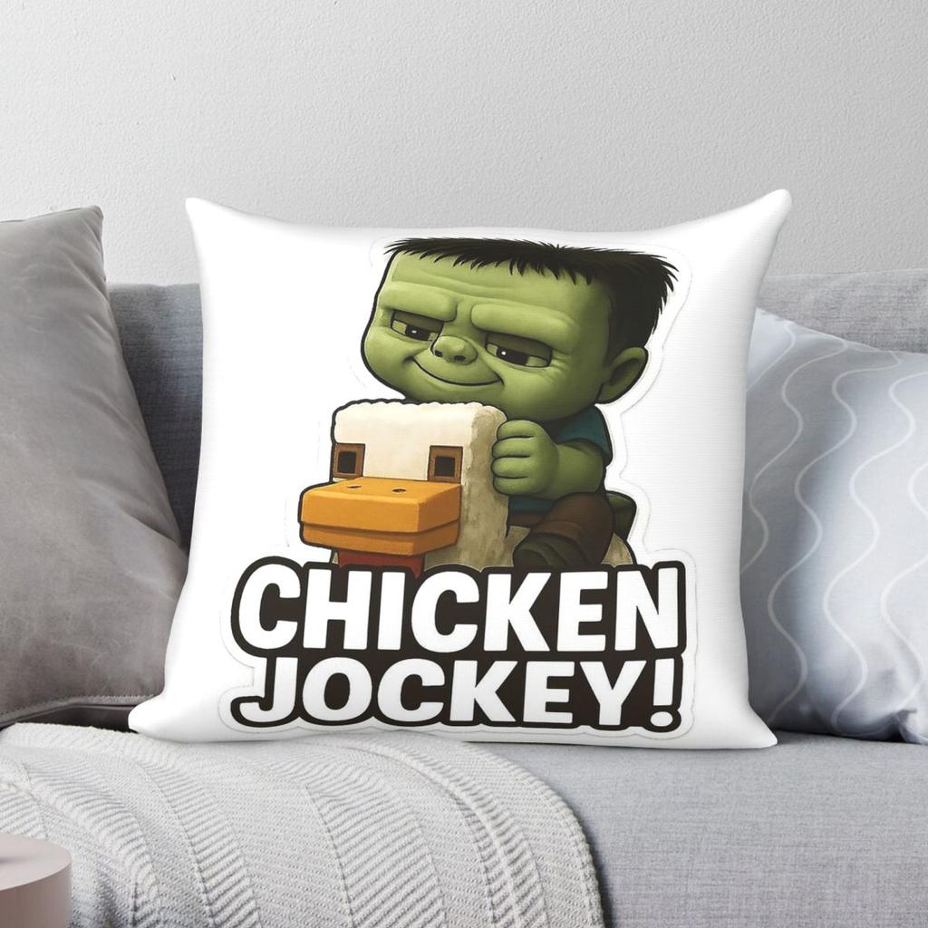 Chicken Jockey Baby Zombie Square Pillowcase Polyester Linen Velvet Printed Zip Decorative Home Cushion Cover