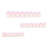 24 Pcs Rose Red Detachable Short Round French Tip Nails