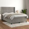 Vidaxl Letto Continentale Con Materasso, Grigio Chiaro, 140X190Cm, Velluto
