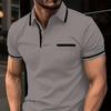 Polo à manches courtes pour homme, avec poches boutonnées et poches latérales