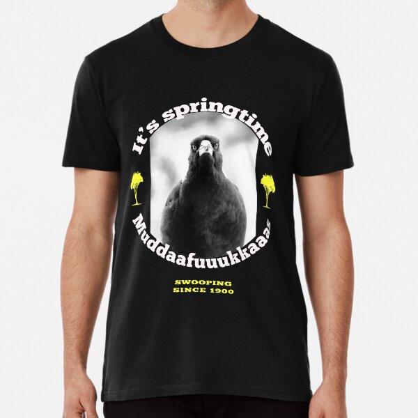 

Springtime - Magpie Swooping Premium T-Shirt S to 5XL Made in the AU/USA T-Shirt S