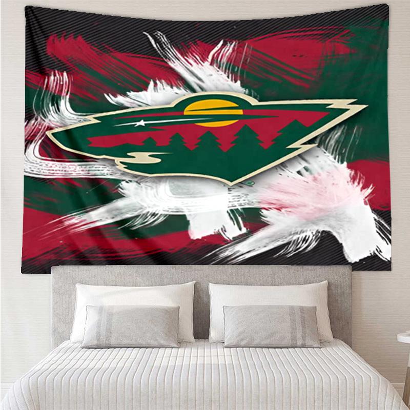 Minnesota Hockey Team Tapestry, Unique Design Tapestry, Wall Decor for Bedroom,Livingroom, Playroom,Heartwarming Fan Holiday Gifts