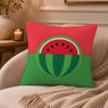 Watermelon Cushion Cover Anti-dustmite Pillowcase Invisible Zipper Silky Short Plush Sofa Cushion Cover