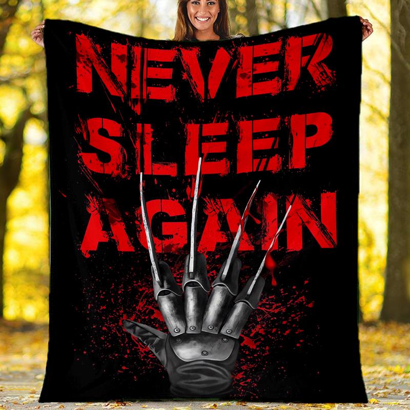 Coperta stampata a tema horror di Halloween - Perfetta per divano, letto, viaggi e uso all'aperto | Lavabile in lavatrice, accogliente e resistente.