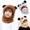 Panda Children Beanie Caps Cartoon Kids Plush Hat Fashion Warm Bonnet Scarf  for Girls Boys