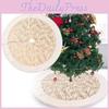 Luxurious Christmas Gold Threaded Floral Pattern Tree Skirt For Festive Decor
