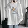 Sweat à capuche imprimé décontracté ample pour homme, haut à manches longues et col rond pour le printemps et l'automne