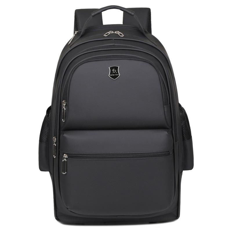 

Вместительная многофункциональная дорожная сумка для ручной клади с простым и высококлассным ощущением, кожаный рюкзак для бизнеса и компьютера чёрный