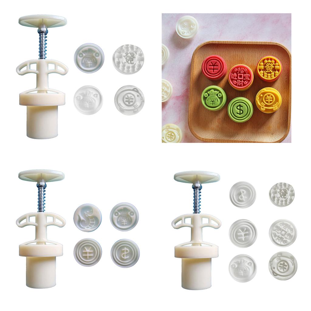 Festival de Año Nuevo Molde para Pastel de Luna Serpiente 3D Dinero Moldes para Pastel de Luna Sello para Galletas Prensa Manual Cortador de Postre para Galletas Duradero