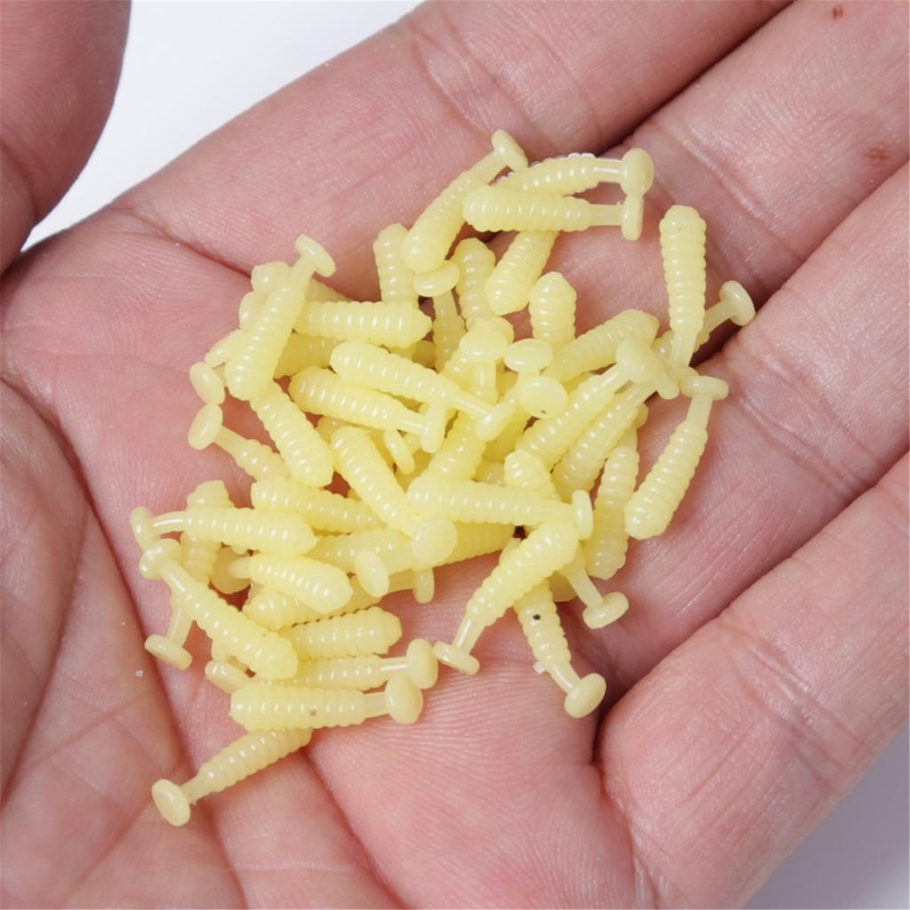 100 szt. 1,5 cm Przynęty pływackie na wody słodkowodne i słonowodne Miękkie przynęty wędkarskie Przynęty pływackie z ogonem w kształcie wiosła Przynęty sztuczne Przynęta wędkarska