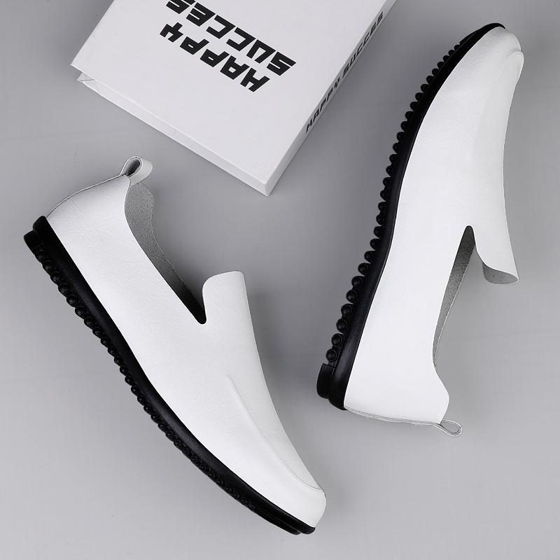 Genuine Leather Men's Loafers Comfortable Slip-on Flats Driving Casual Shoes Soft Bottom Walking Shoes Moccasins Driving Shoes