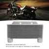 Silver Aluminum Alloy Engine Oil Cooler Radiator 15 Rows Universal Motorcycle Parts