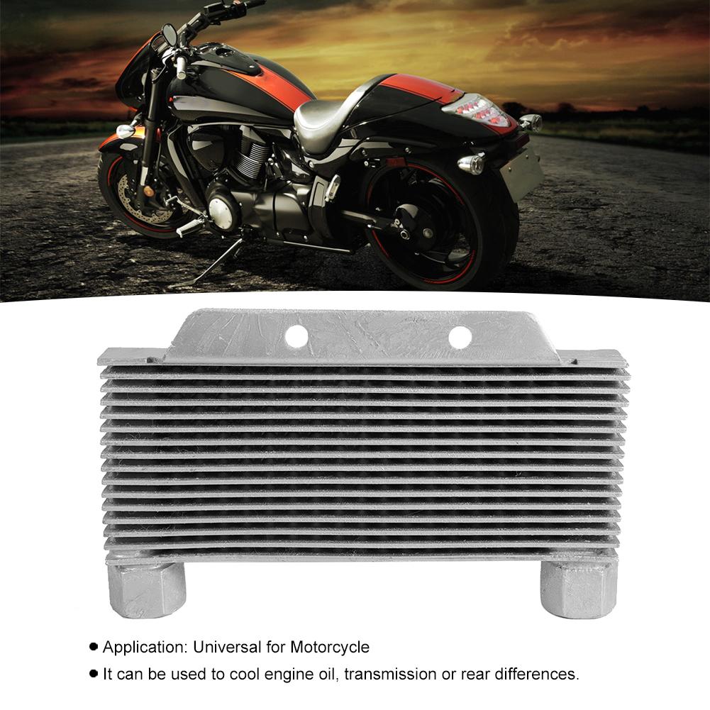 Silver Aluminum Alloy Engine Oil Cooler Radiator 15 Rows Universal Motorcycle Parts