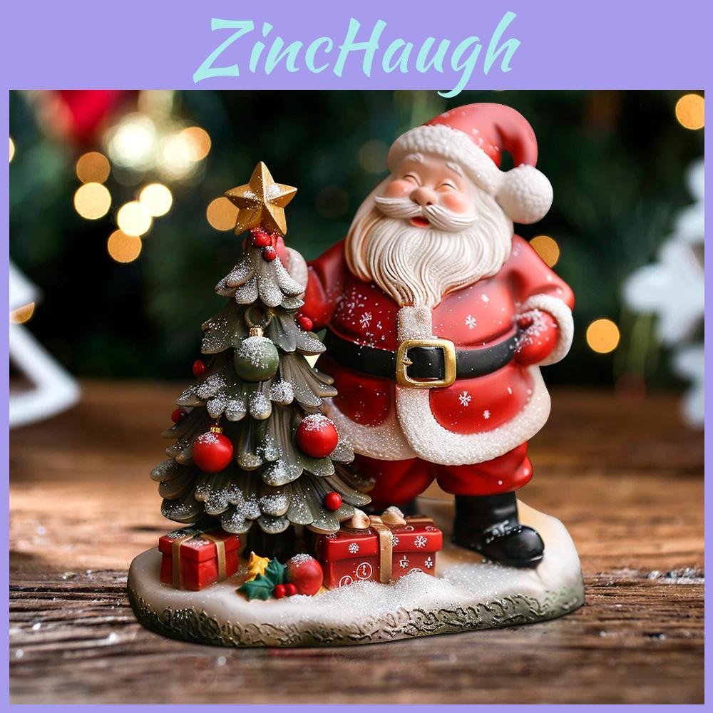 Figurina in Resina di Babbo Natale e Albero di Natale Decorazione per la Casa Regalo per le Festività di Halloween