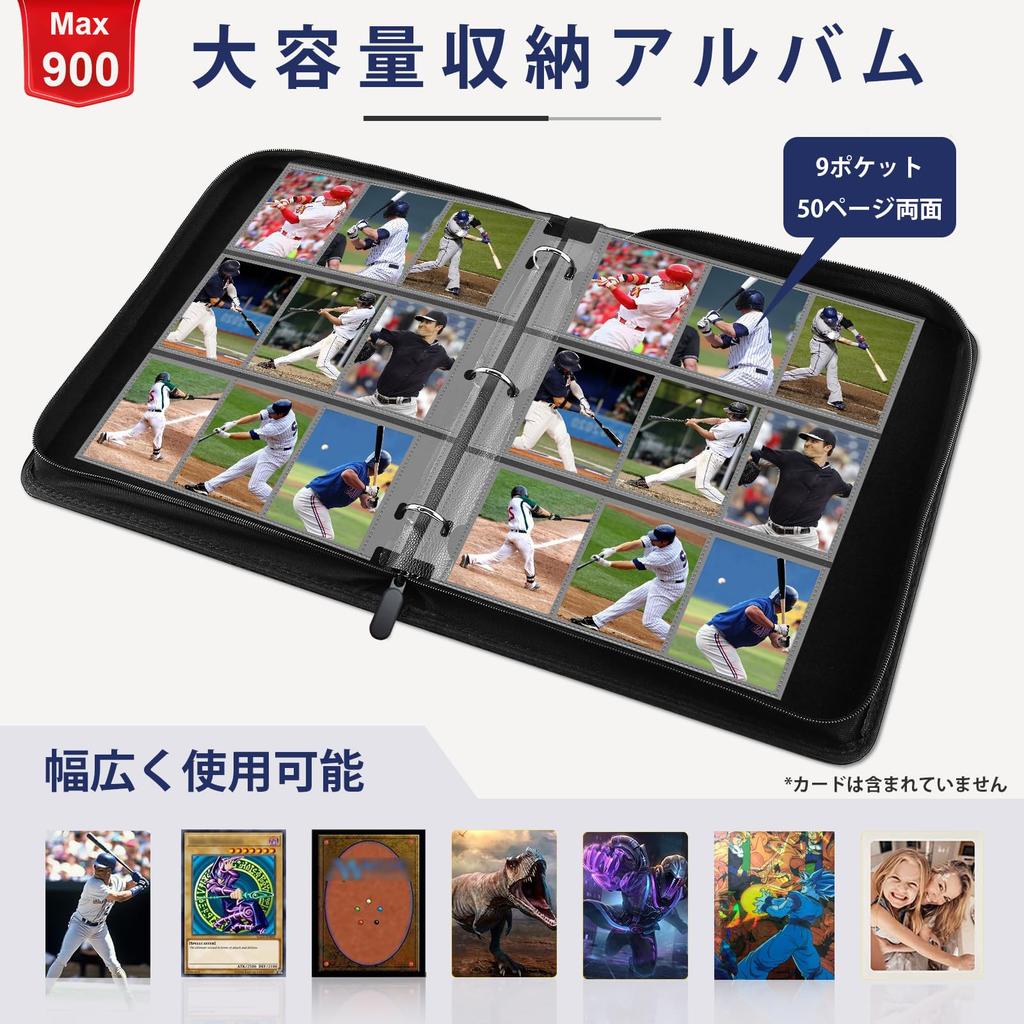 Nami Kartenalbum Sammelkartenalbum Trading Tradingkartenalbum Kartenalbum mit Kartendisplay 9 900 Doppelseitige Tasche Sportkarte Transparentes PP-Material PU-Hülle