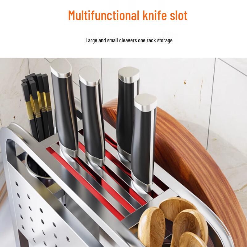BieYing Stainless Steel Kitchen Knife & Utensil Storage Rack