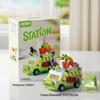 Fun Street Scene Trolley Model Toy: Interactive Building Blocks Car Display Ornament for Men & Women