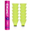 KUNLI Nylon Badminton Pack of Stable Speed Options Available Temperature Balls, Yellow, 12, Heavy-Duty, Flight, Indoor/Outdoor Training, Medium/High