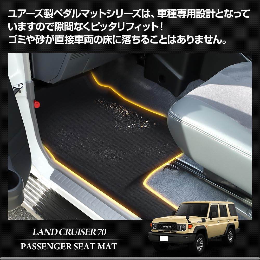 70 Series Land Cruiser Exclusive Pedal Mat Set Floor Foot Dirt LAND CRUISER 70 S YOURS [Driver + Passenger] Mats, Tray, Plastic, Sand, Prevention,