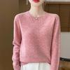Women's 100% Pure Wool Polka Dot Sweater, Round Neck, Double Strand, Seven Stitches, Spring/Autumn.