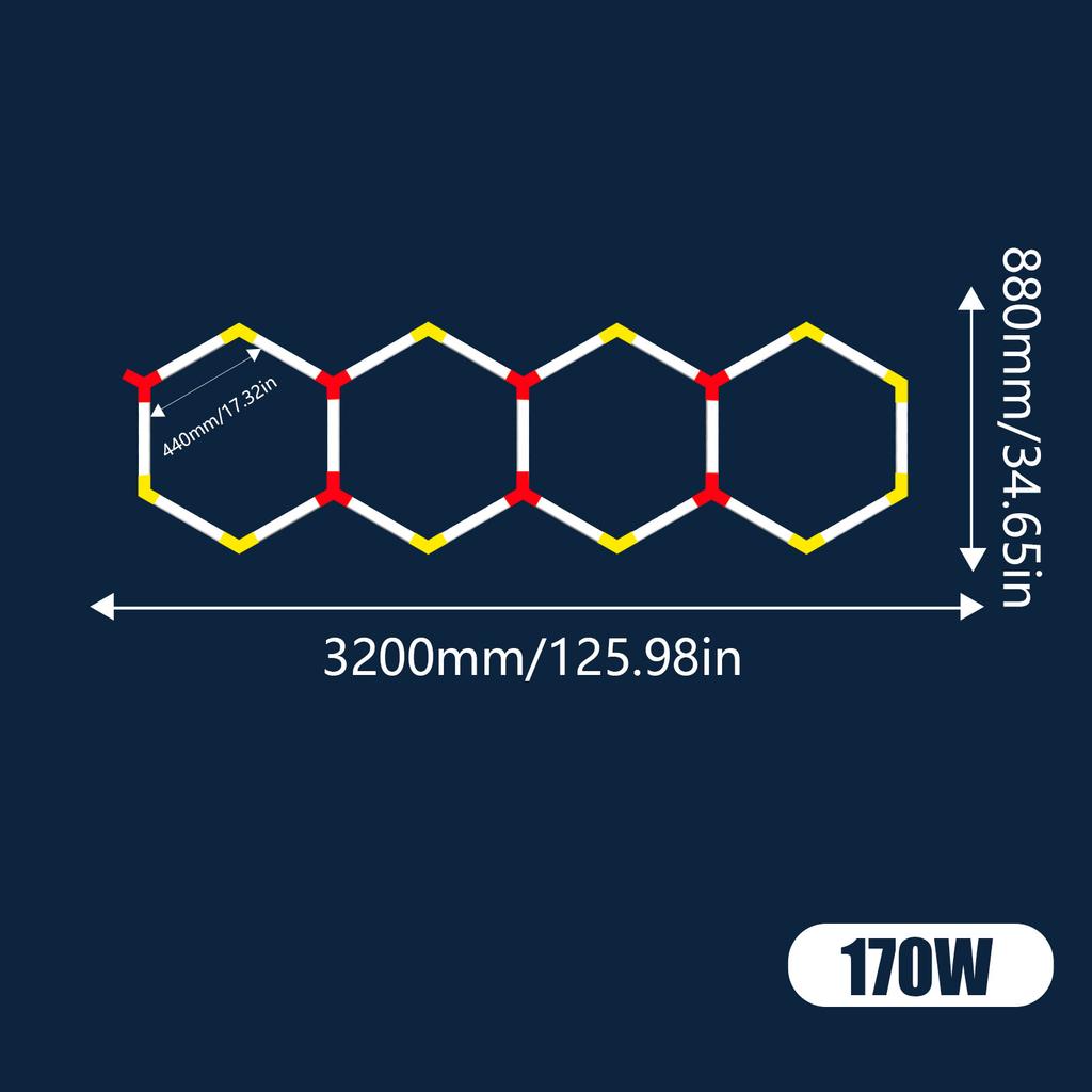 Barbershop Hair Salon Led Ceiling Light Hexagon Garage Light AC85-265V Honeycomb Led Tube Lighting For Car Detailing Workshop